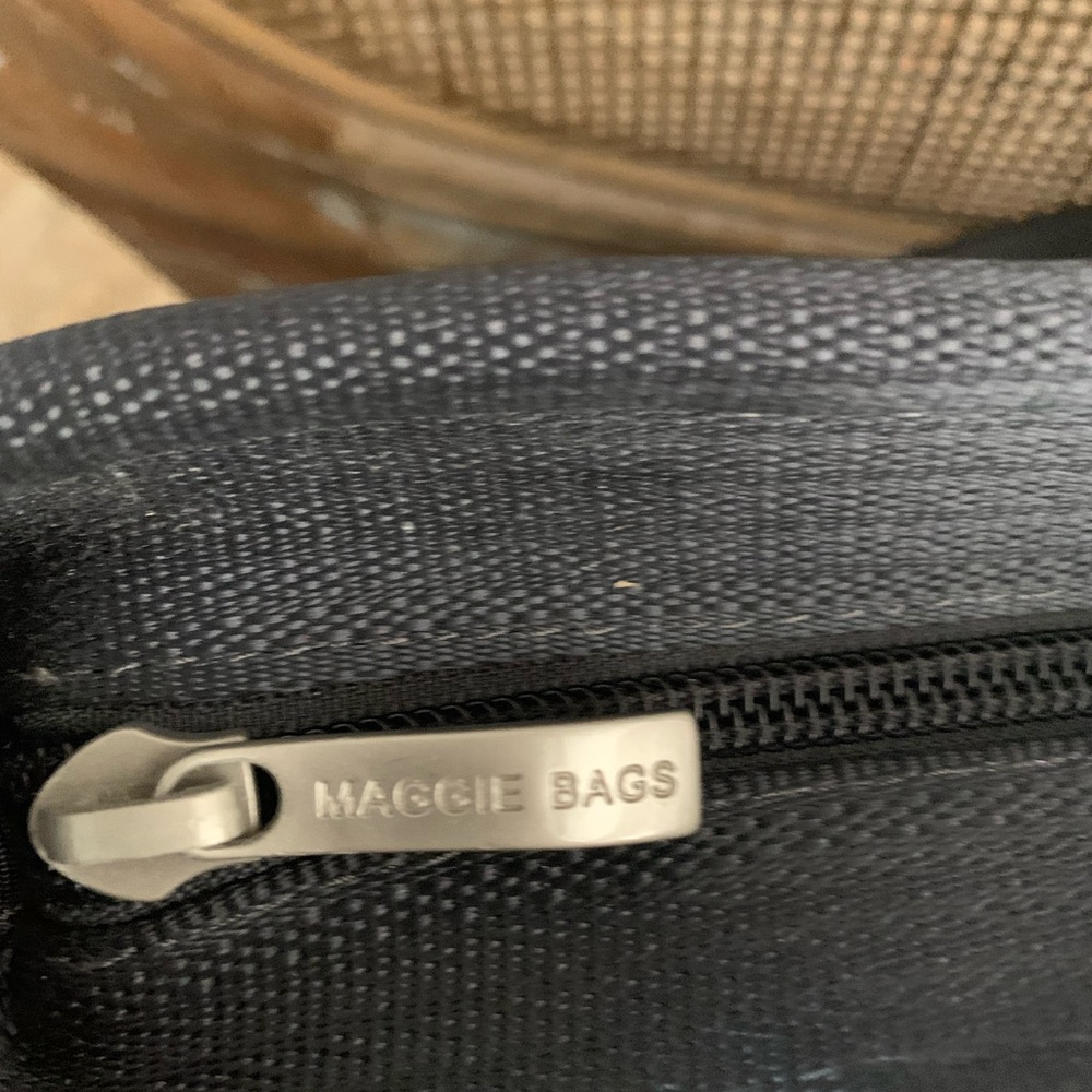 NWOT Black and Gray Maggie Bags Woven Seatbelt Backpack bag black
and grey check - Picture 9 of 10